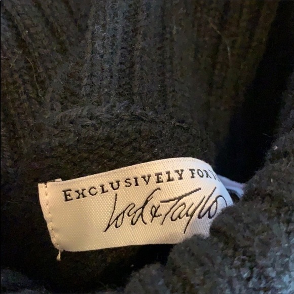 Lord & Taylor Navy Blue Turtleneck Sweater with Elegant Fringe - Picture 8 of 9